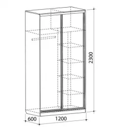 Шкаф-купе Рио 1-600 бабочки Венге