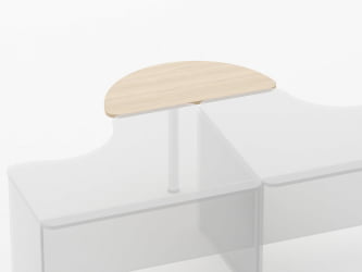 Приставка-полукруг для двух угловых столов Glassy 2.20 Бук светлый