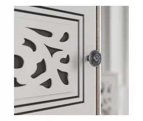 Тумба прикроватная Мадлен 10 Дуб сонома светлый Ясень белый Серебро