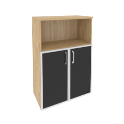 Шкаф средний широкий ОНИКС О.СТ-2.2Р блаcк Тиквуд Светлый / ONIX O.ST-2.2R black