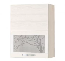 Шкаф-витрина (плавное закрывание) Графит 74.80 Сосна Астрид /Ваниль