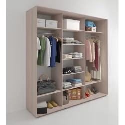 Шкаф-купе 3-х дверный Акцент-Дуэт КВ 2400х600 Ясень шимо светлый