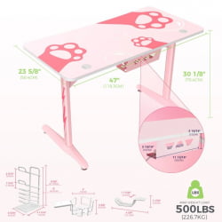 Геймерский стол EUREKA GIP 47 Pink