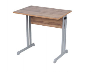 Парта одноместная прямые углы (рост 3-7) Ясень Шимо светлый/Металл Серый