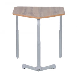 Парта одноместная трапеция (рост 3-7) Дуб Вотан/Металл Серый