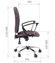 Офисное кресло для оператора CHAIRMAN 9801 Chrome темно-серый