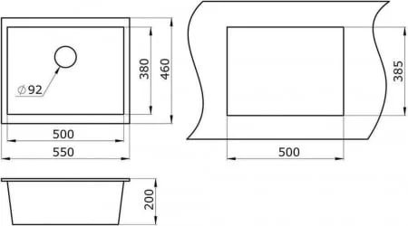 Кухонная мойка GRANULA 5551 Черный