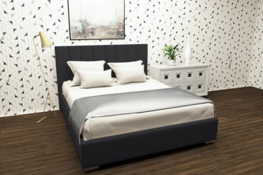 Кровать Терра без основания Материал фасада: Металл/Велюр; Спальное место: 900х2000 мм; Цвет: Темно серый