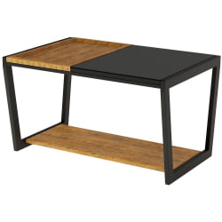 Стеклянный стол Трисс Дуб американский / Черная лакобель / Черный