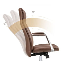 Эргономичное кресло руководителя Еурека ОC08-БР, коричневое / Eureka OC08-BR,