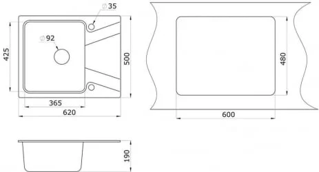 Кухонная мойка GRANULA 6201 Песок