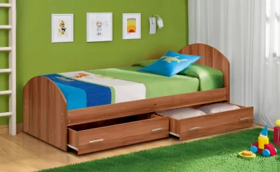 Кровать с ящиками на уголках №2 ЛДСП 900*2000 Ясень Анкор светлый