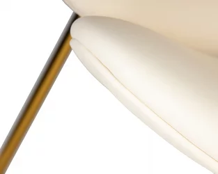 Кресло дизайнерское ДОБРИН ЕМИЛЙ голд Белый винил ЙП17 / DOBRIN EMILY gold YP17