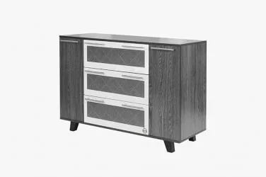 Комод Элена Лайт 7 Ясень Черный Бодега Белый