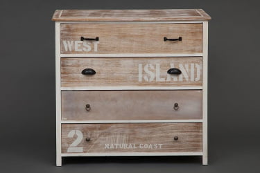 Комод с 4 ящиками Secret De Maison ISLAND ( mod. HX16-008NS ) Слоновая кость/коричневый