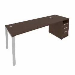 Рабочая станция с опорной тумбой Metal System Б.РС-СТП -1.5 Венге/Серый