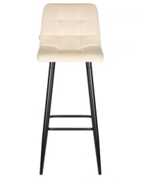 Стул барный ДОБРИН НИCОЛЕ (черные матовые ножки, кремовый велюр (108-113)) 2 шт / DOBRIN NICOLE