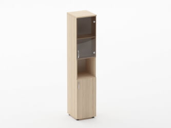 Шкаф высокий со стеклом и нишей Глассй 6.19.14Пр Венге / Glassy