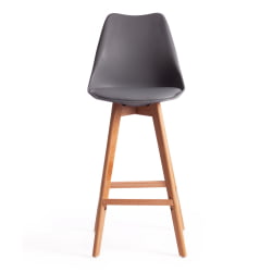 Стул барный TULIP BAR (mod. C1014H-1) пластик/дерево, 42 х 47,5 х 104 см, Grey (серый) 92717 / натуральный