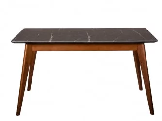 Стол раскладной Лунд 120-160 ОРЕХ-Мрамор Графит