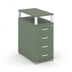 Тумба приставная с 4-мя ящиками и надставкой CОНCЕПТ CН.ТГО-003 Б/В Кобо Белый / CONCEPT CN.TGO-003 B/W