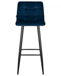 Стул барный ДОБРИН НИCОЛЕ (черные матовые ножки, темно-синий велюр (108-95)) 2 шт / DOBRIN NICOLE