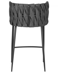 Стул барный ДОБРИН АМЕЛИА (серая ткань (Ф-48), темно-серый винтажный ПУ (МФ-12)) 4 шт / DOBRIN AMELIA (F-48), PU (MF-12))