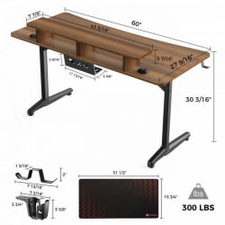 Геймерский стол EUREKA GIP 60 Walnut