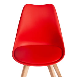 Стул ТУЛИП (мод. 73-1) дерево/пластик/экокожа, 47,5кс55кс80 см, Красный (Ред) / TULIP (mod. 47,5x55x80 (Red)