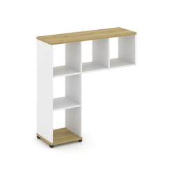 Надставка на стол низкая без наполнения CONCEPT CN.NN-001 Дуб Винченцо Белый бриллиант Черный металл