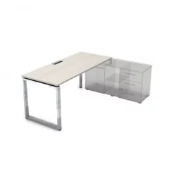 Стол рабочий, прямолинейный три опоры, правый GLOSS LINE НСТП-О.996 Ivory