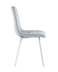 Комплект из четырех стульев Chilly велюр серо-голубой ножки белые 4 шт.