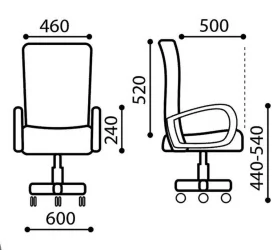 Кресло Ирис Черно-оранжевое Черный пластик