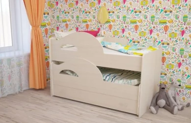 Кровать-чердак РАДУГА Без ящика Дуб млечный