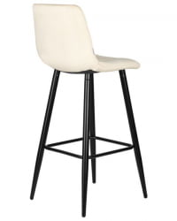 Стул барный ДОБРИН НИCОЛЕ (черные матовые ножки, кремовый велюр (108-113)) 2 шт / DOBRIN NICOLE