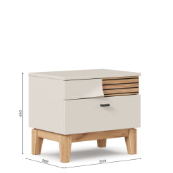 Тумба прикроватная левая Нильс ЛД 423.040.000 Кашемир/Дуб Тортуга