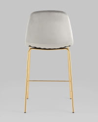 Стул полубарный Валенсия SN велюр Серый золотые ножки