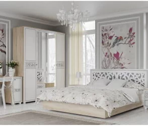 Зеркало в прихожую Мадлен 01 Дуб сонома светлый Ясень белый Золото