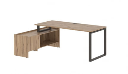 Стол с тумбой ЕДИС ЕКCТ 19814 Дуб Денвер светлый Мокко / EDIS EQCT