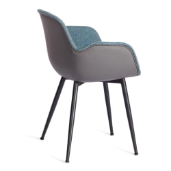 Стул VALENTINO (mod. PC45-2) металл/экокожа/ткань, 55 х 58 х 81 см, Turquoise (бирюзовый)/Grey (серый)/черный