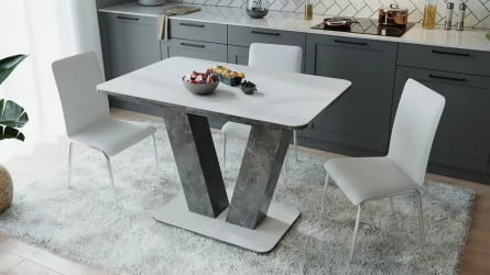 Стол раздвижной Чинзано тип 1 Моод темный/стекло белое матовое