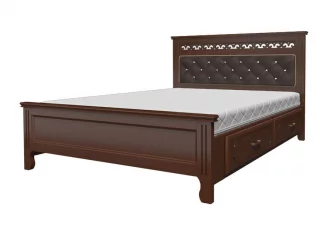 Кровать Грация 200х160 с выкатными ящиками Орех