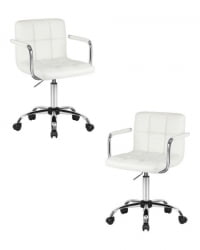 Офисное кресло для персонала ДОБРИН ТЕРРЙ (белый) 2 шт / DOBRIN TERRY