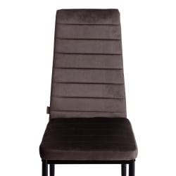 Стул со спинкой Еасй (мод. ДЖСC02-1) металл, флок, 41 х 52 х 96 см, Дэрк грей (темно-серый) ХЛР24 / черный / Easy (mod. JSC02-1) Dark grey HLR24