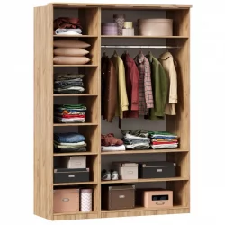 Шкаф трехстворчатый с декоративными накладками Фиджи 002 Дуб Золотой Антрацит