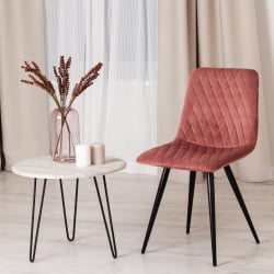 Стул CHILLY X (mod. 7096) ткань/металл, 45x53х88 см, высота до сиденья 50 см, коралловый barkhat 15 /черный