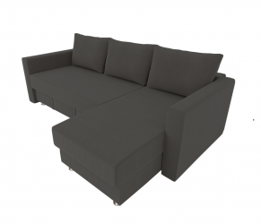 Диван угловой с подлокотниками Мадрид (Берхоусе) Цвет фасада: Темно серый Велюто 32; Тип: Левый/правый; Материал фасада: Металл/Велюр / (Berhouse)