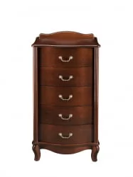 Комод Джульетта узкий (5 ящиков+цоколь) Миланский орех