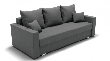 Диван Олимп-1 ППУ (ЗР) Цвет фасада: Светло серый; Тип: Прямой; Материал фасада: Металл/Велюр