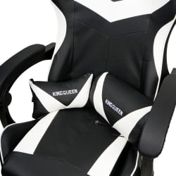 Кресло 088 цвет черный/белый с массажем 088-black-white-mass